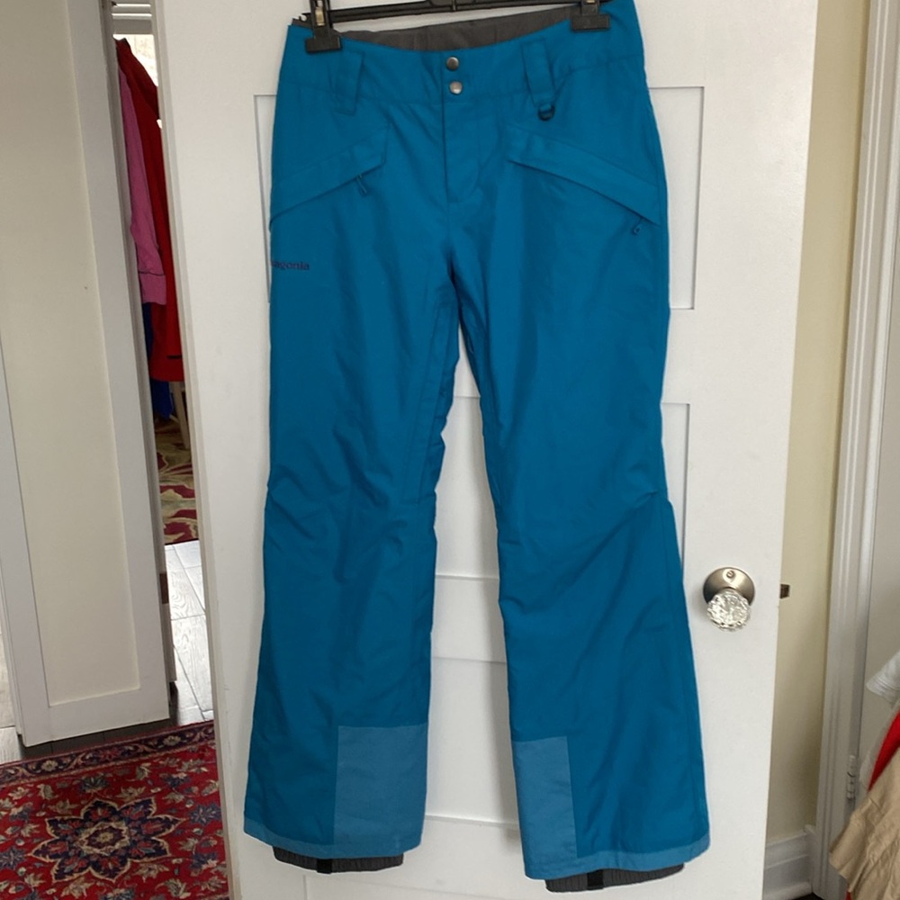 Women’s Patagonia H2NO Snowboarding Ski Recco Insulated Pants Aqua
